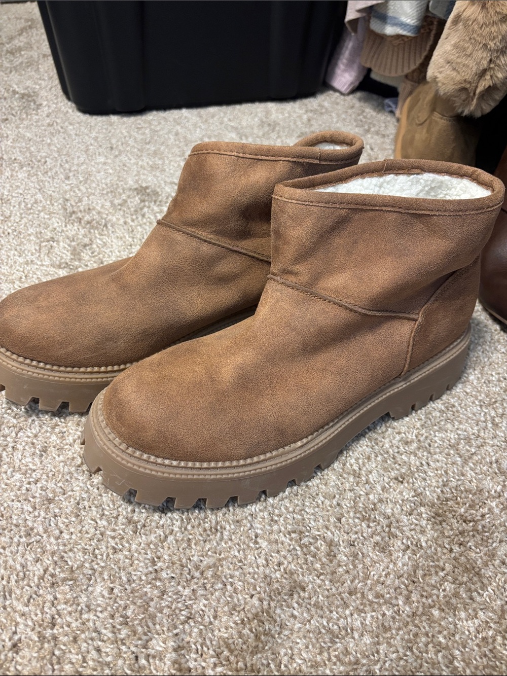 Dolce Vita Brown Suede Lug Sole Ankle Boots